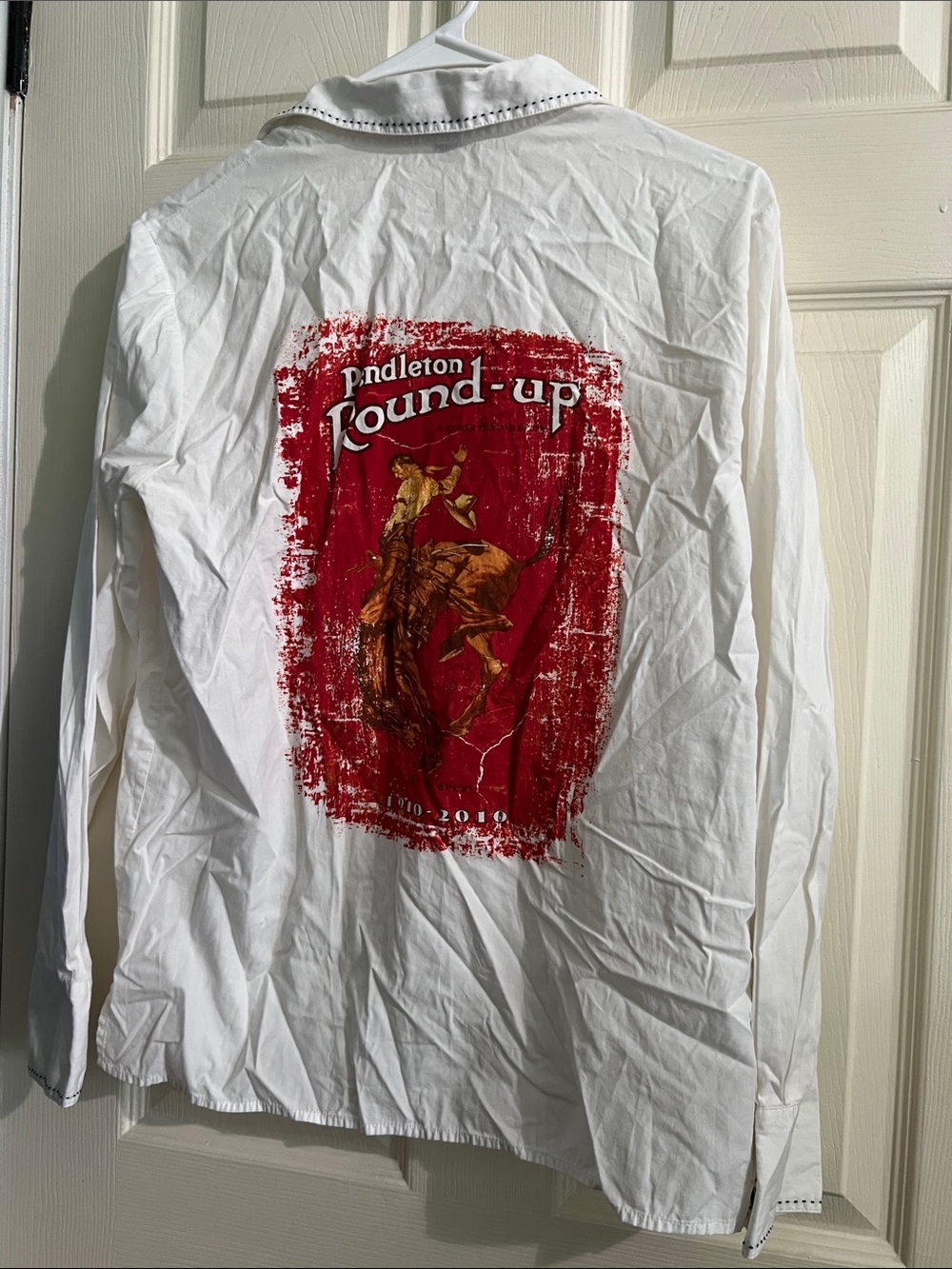 NWOT Pendleton White Button-Down Shirt with Contrast Stitching